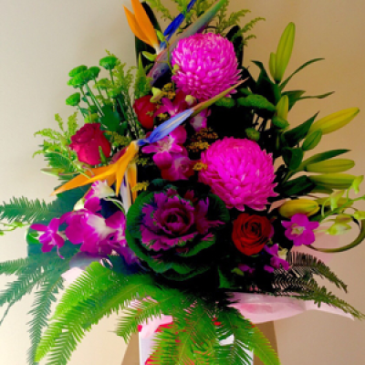 Paradiso - Disbuds, orchids, birds, roses, kale, lilies 